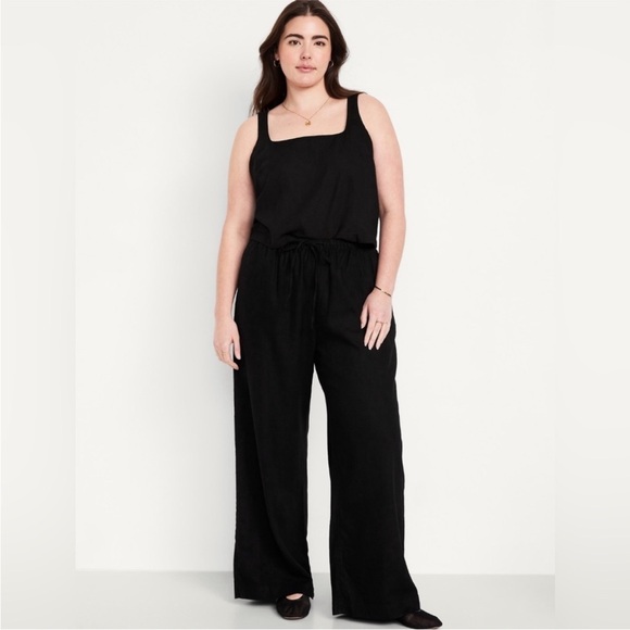 NEW! OLD NAVY Black High-Waisted Linen-Blend Super Wide-Leg Pants - #683365 🌹 - Picture 4 of 10